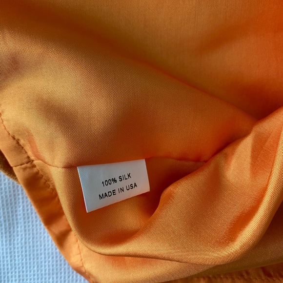 Miguelina Strapless Mini Silk Dress XS Orange Gold Party Going Out Wedding - Picture 2 of 12